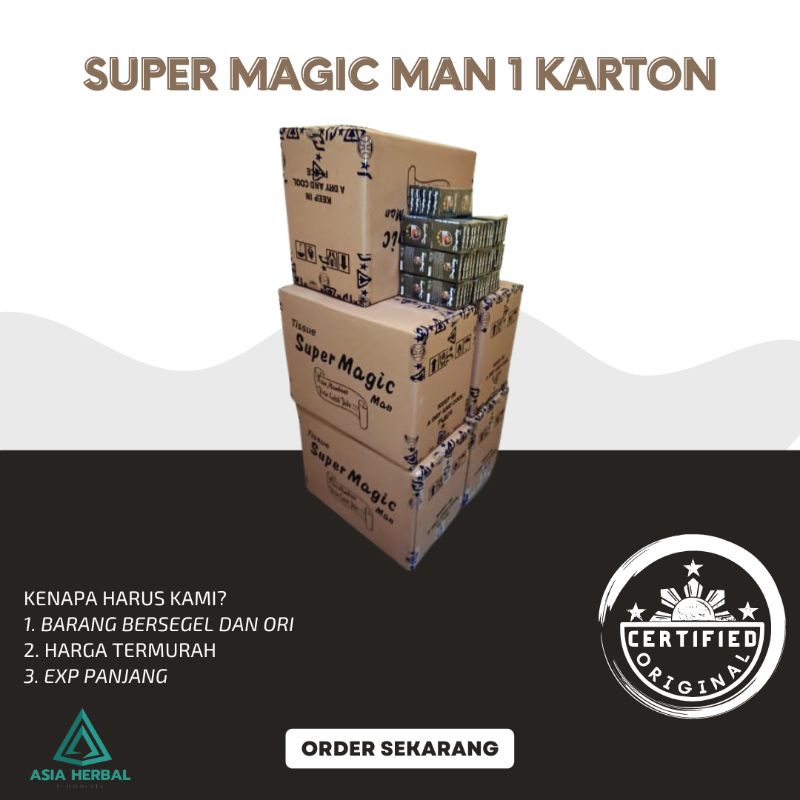 Tisu super magic man bintang - 1 Karton/420 kotak