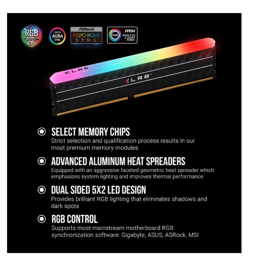 PNY XLR8 GAMING DIAMOND RGB RAM Longdimm DDR4 16GB (2x8GB)