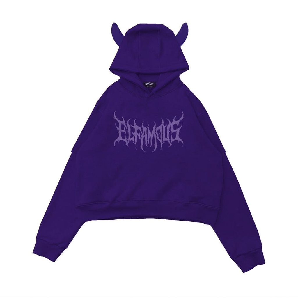 Crop Hoodie Devil Oversize Unfinished Elfamous True Demons