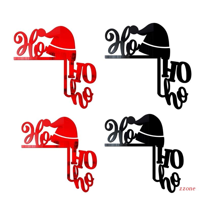 Zzz 4pcs / set Stiker Dinding Desain Topi Santa Claus 3D Dapat Dilepas