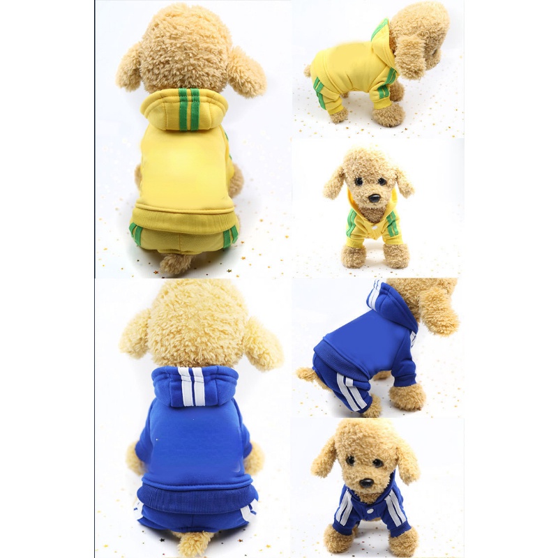 Musim Gugur Musim Dingin Puppy Hoodie Untuk Anjing Kecil Olahraga Mantel Hangat Sweater Kaki Empat Pakaian Hewan Peliharaan Untuk Anjing Kucing Anjing Anjing