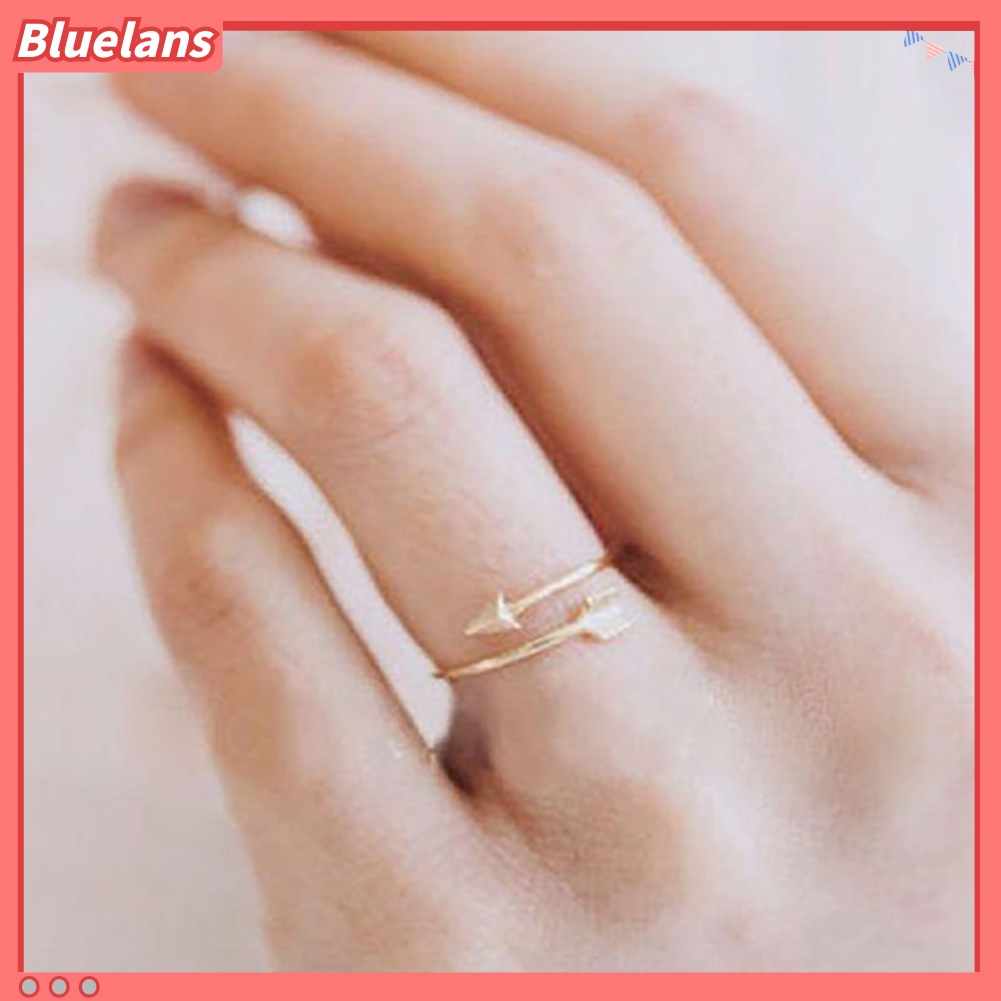 Bluelans Women Fashion Golden Silver Tone Adjustable Arrow Open Knuckle Ring Jewelry