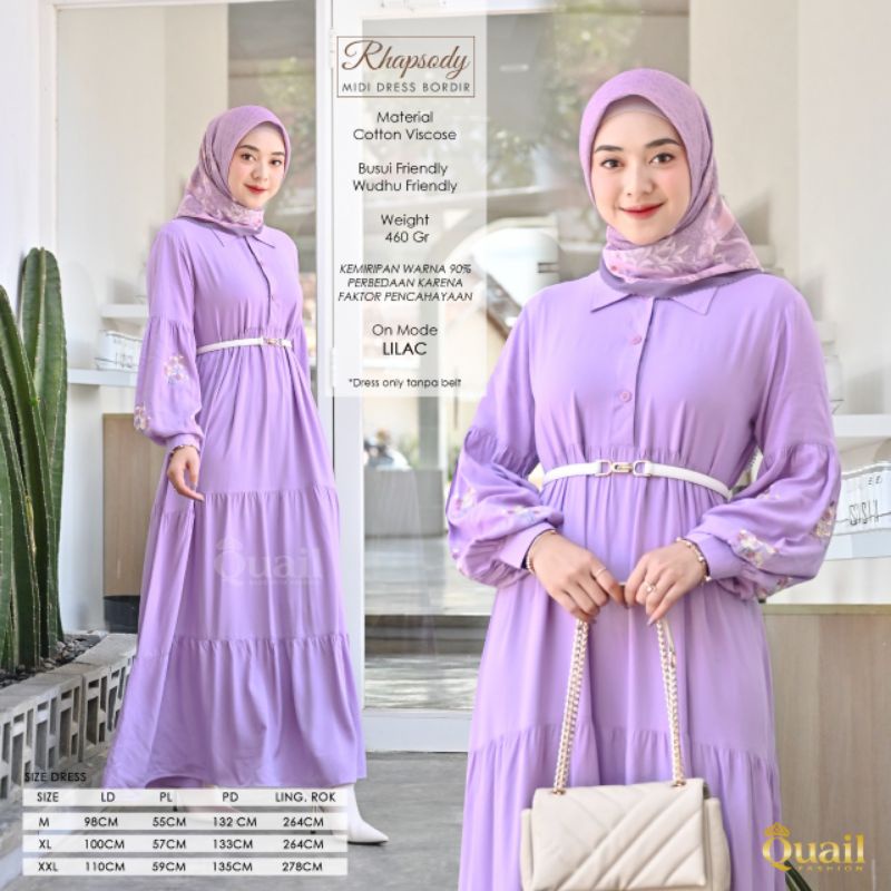 Rhapsody Midi Dress Quail Hijab