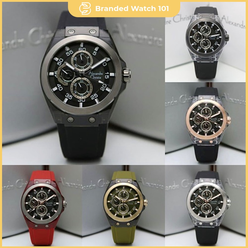 ORIGINAL Jam Tangan Pria Alexandre Christie AC 6546 / AC6546 / 6546 Garansi Resmi 1 Tahun, Rubber