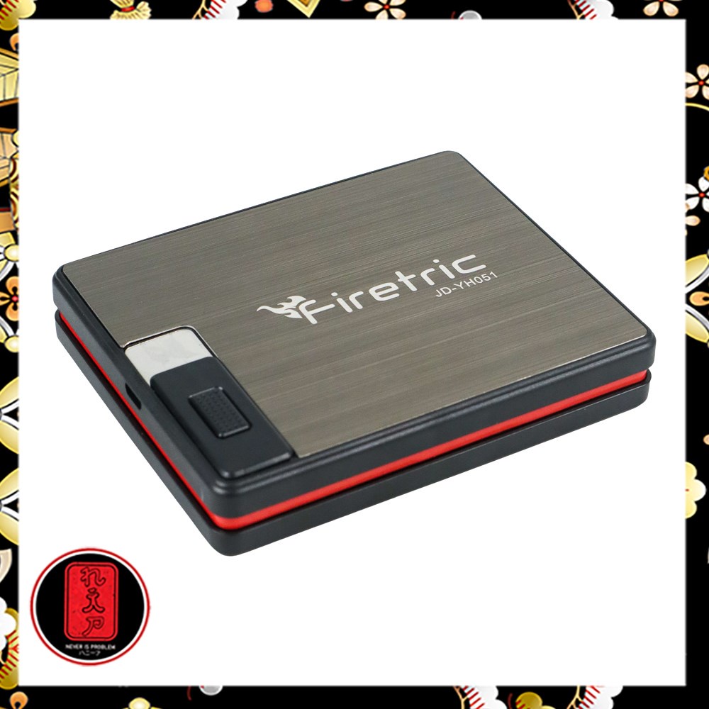 Firetric Kotak Rokok 20 Slot dengan Korek Elektrik Pyrotechnic - JD-YH051 - Black