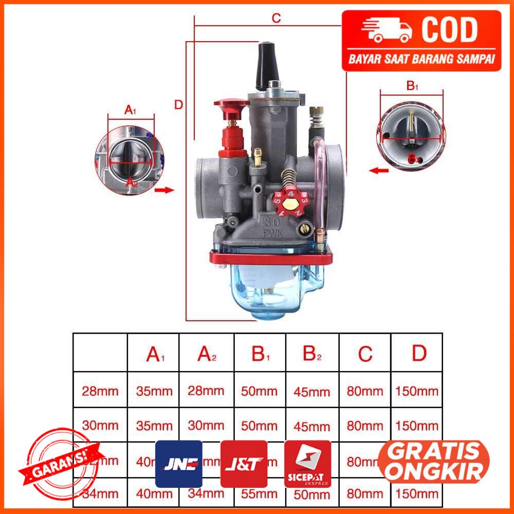 Karburator Motor ATV Carburetor Engine Motorcycle 28 mm PWK28