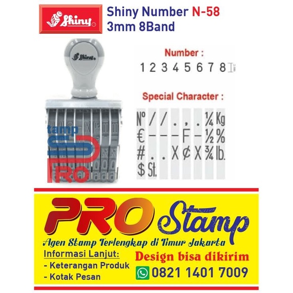 

Aman Stempel Shiny Tinggi Angka 3Mm Bagus