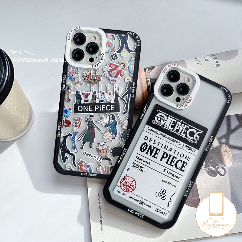 Trendy Casing OPPO A17 A17 A17k A5s A12 A16 A95 A54 A15 A57 A55 A15s A16K A7 A1K A76 Reno 5 7 4F 6 A74 A5 A9 2020 A96 A3s A31 A12E A11 A94 A35 Kartun One Piece Tickets Soft TPU Case Tempat Kotak Makan