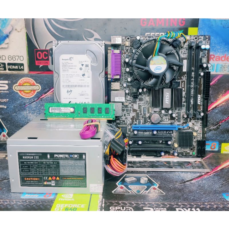 PAKET Motherboard INTEL G41 Socket LGA 775 Processor Core 2 Duo Hardisk RAM DDr3 Power Supply