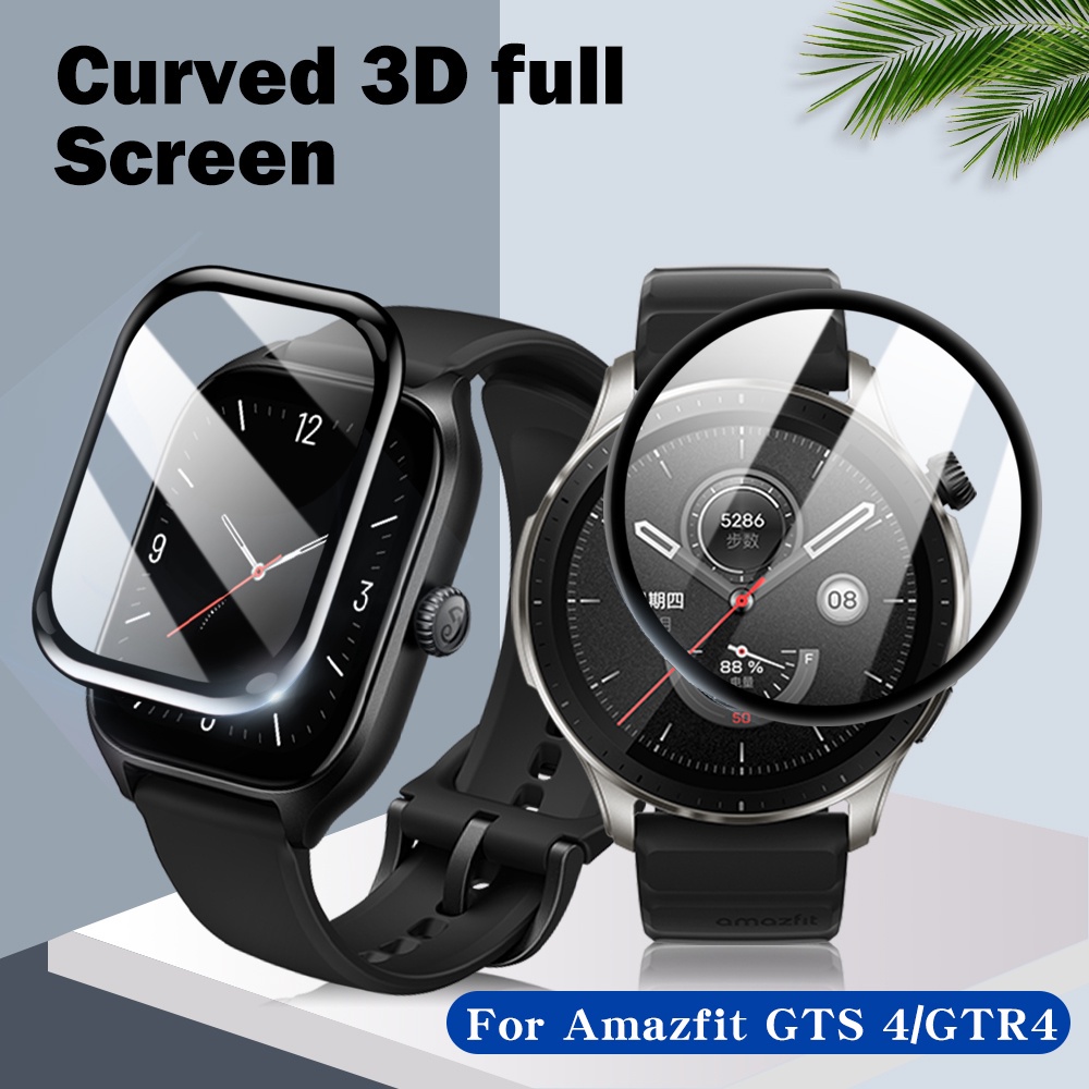 Film Pelindung Layar Smartwatch Huami Amazfit GTR 4 / GTS 4 Full Cover HD Transparan Anti Gores / Sidik Jari
