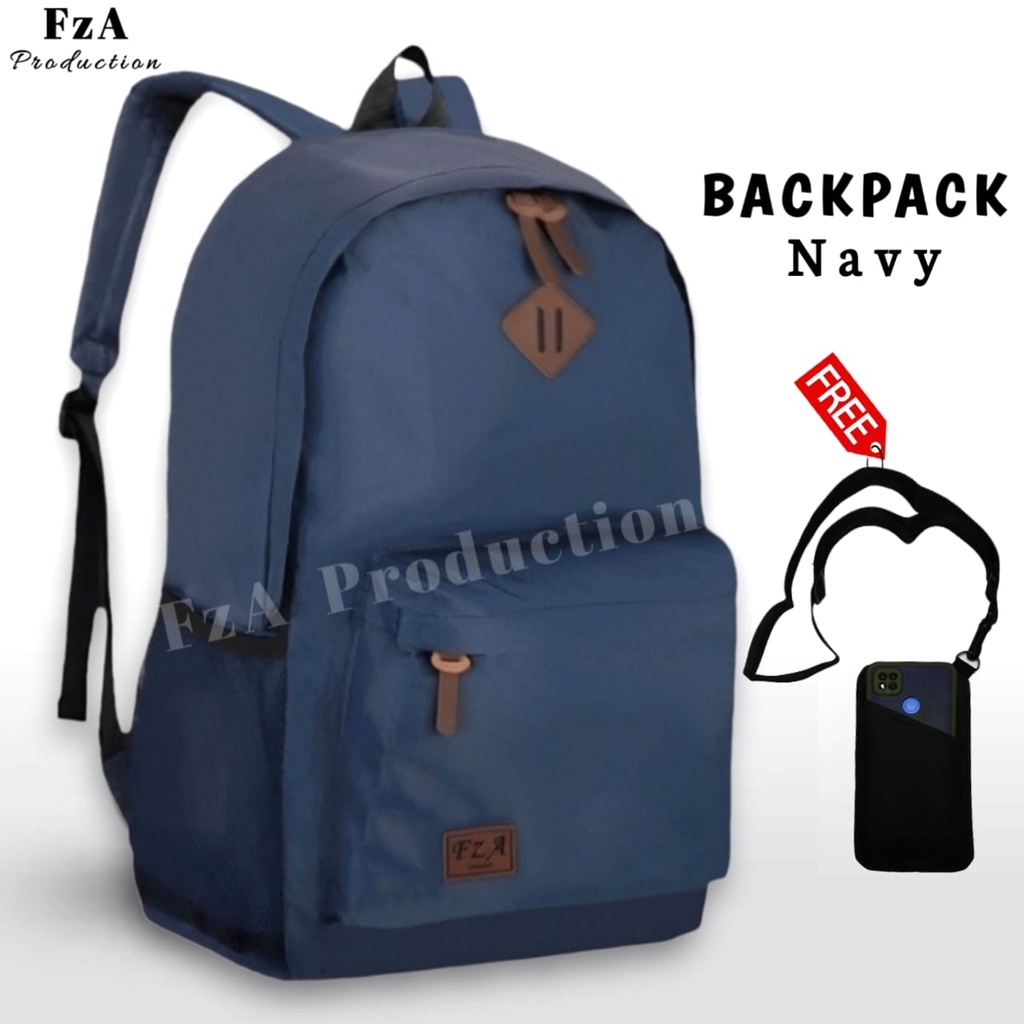 Tas Ransel Punggung Distro Casual Pria Wanita / Tas Ransel Laptop Original - FzA Gratis  Sako Wallet HP