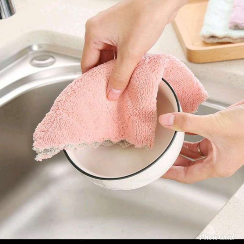 Kain Lap Microfiber Cuci Piring Anti Minyak Dapur Tangan Serbaguna/KAIN LAP SERAP MINYAK DAPUR LAP MEJA PIRING KAIN ANTI MINYAK/