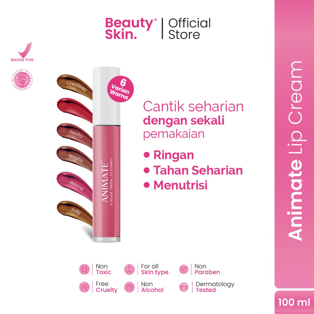 ANIMATE LIP CREAM ALL SHADE ( READY 6 VARIAN WARNA ) / ANIMATE LIP SERUM