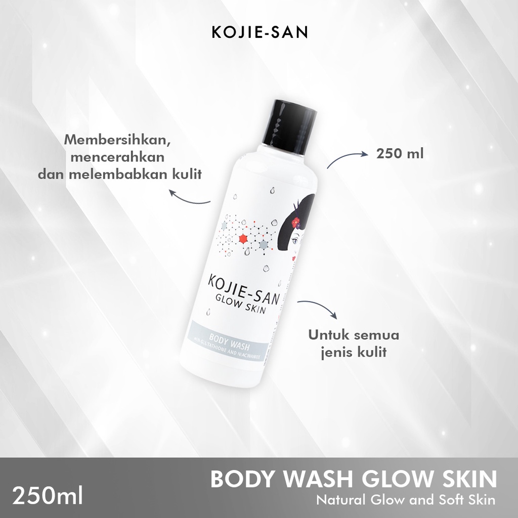 KOJIE SAN GLOW SKIN BODY WASH WITH GLUTATHIONE &amp; NIACINAMIDE 250ML