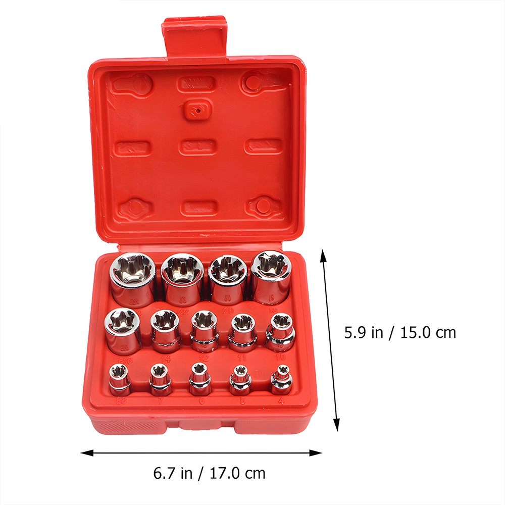 COOFARI Mata Shock 1/4, 3/8, 1/2 Inch E4-E24 14 Pcs