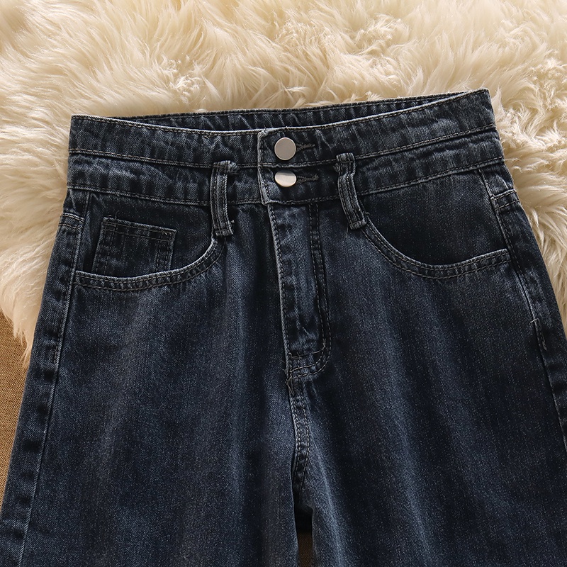 Jeans Korea Highwaist Loose Celana Jeans Wanita Kekinian