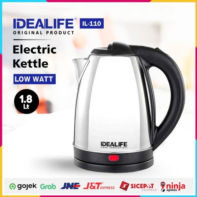 TERBARU Teko Listrik IDEALIFE Stainless Otomatis - Electric Kettle Low Watt /PERALATAN MASAK SET/PAN