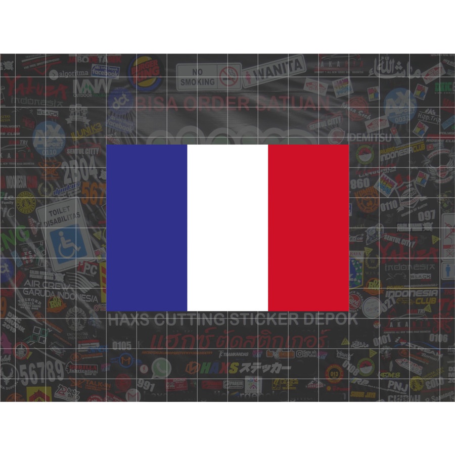 Cutting Sticker Bendera Perancis Flag of France Uk 8 Cm Motor Mobil