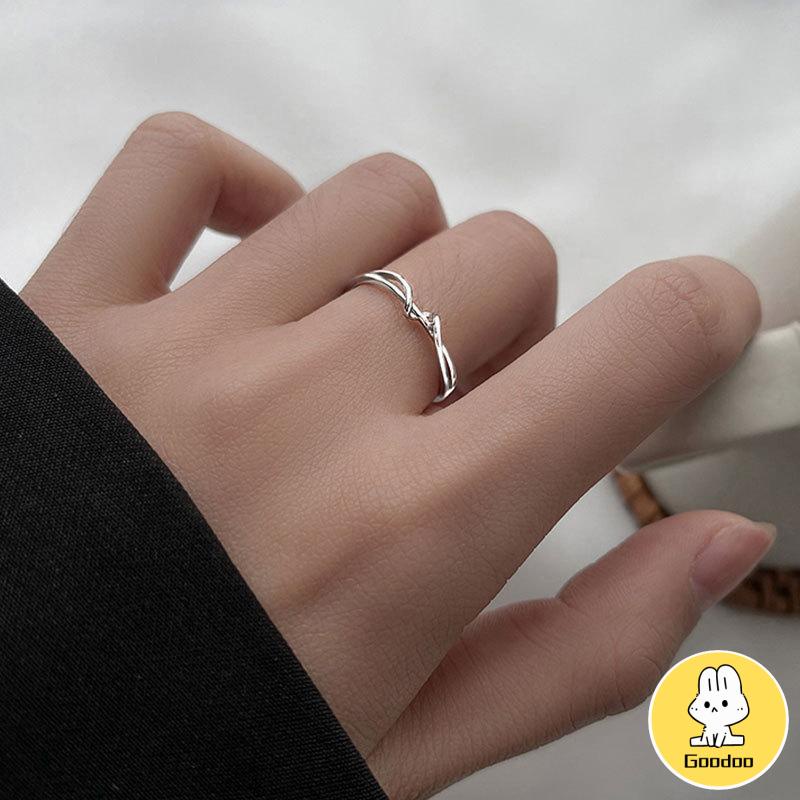 Cincin Jari Telunjuk Geometris Model Terbuka Untuk Wanita -Doo