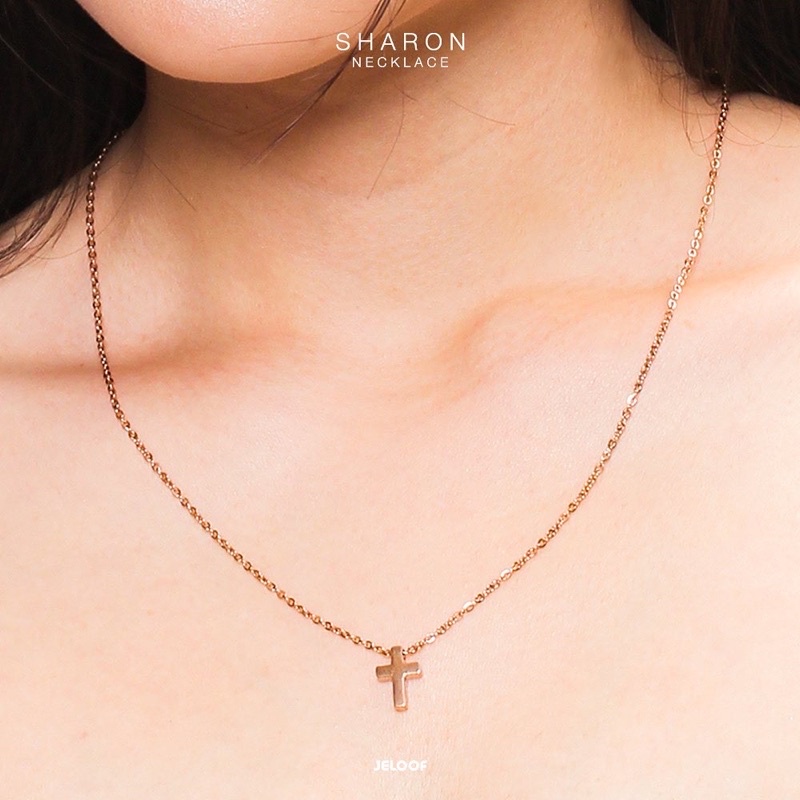 Jeloof Kalung Salib SHARON BISA UKIR !| Stainless Steel ANTIKARAT | Kalung Titanium Kalung Wanita | kalung salib wanita | kalung salib antikarat