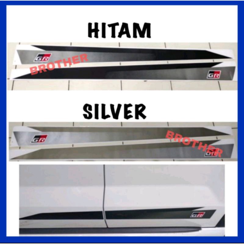 Stiker Body Samping Mobil Avanza Xenia Veloz 2022 2023 GR  Silver Hitam