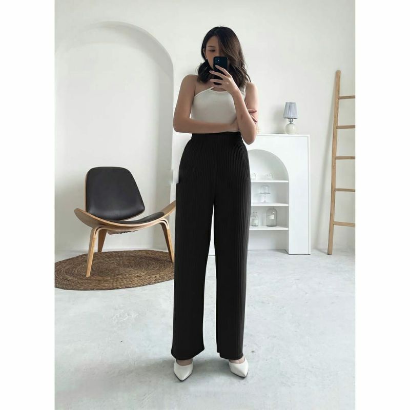 Meera Pants - Celana Kulot Knit Premium Long Cullot Pants Celana Panjang wanita Murah