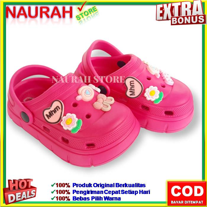 SANDAL ANAK ALINA E2022 A2 SENDAL FUJI VIRAL BAIM 100% ORIGINAL KUALITAS IMPORT SANDAL KODOK SANDAL BUAYA JELLY EVA RUBBER ANTI SLIP NYAMAN EMPUK LUCU