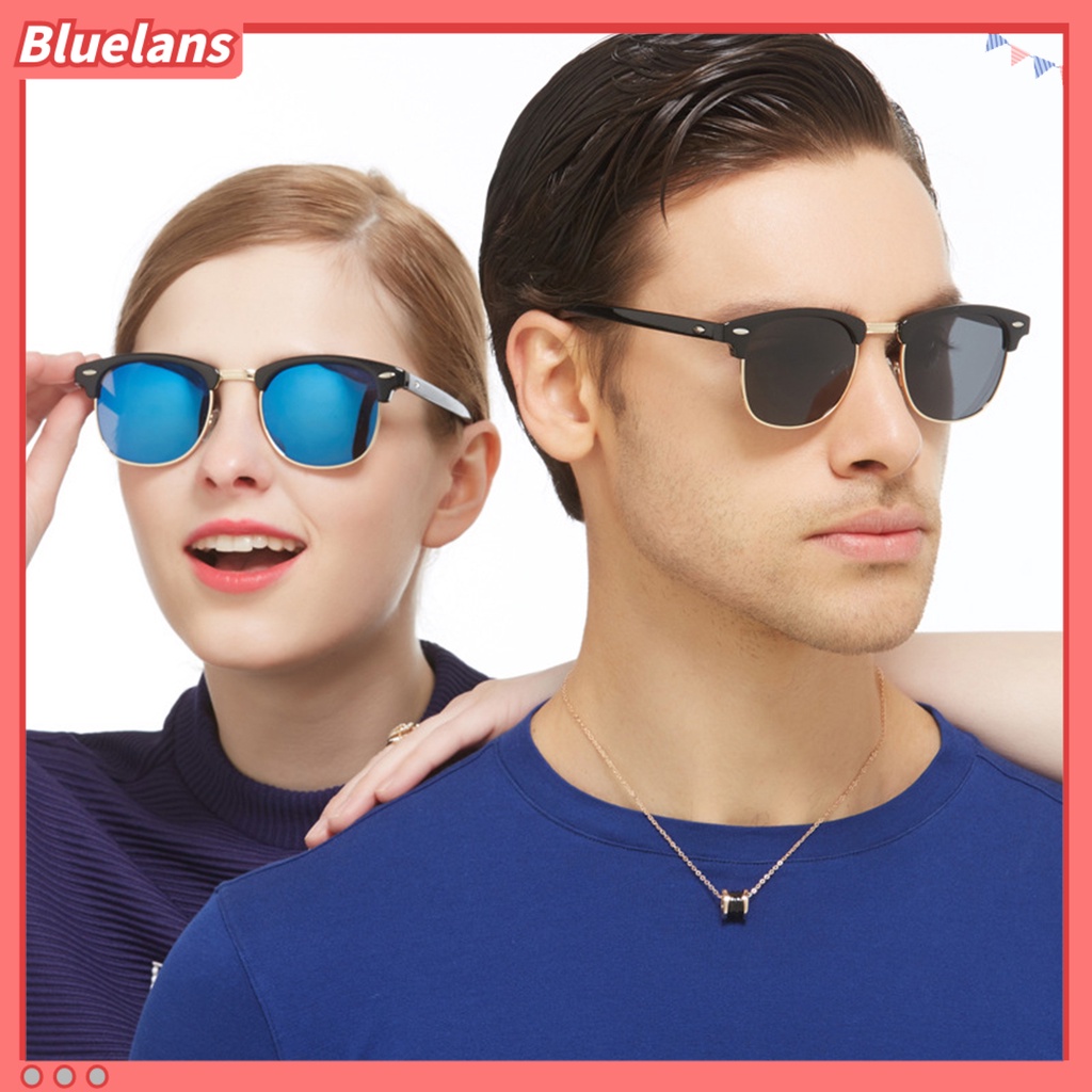 Bluelans Unisex Polarized Anti UV UV400 Clear Half Frame Goggles Driving Sunglasses Eye Protection