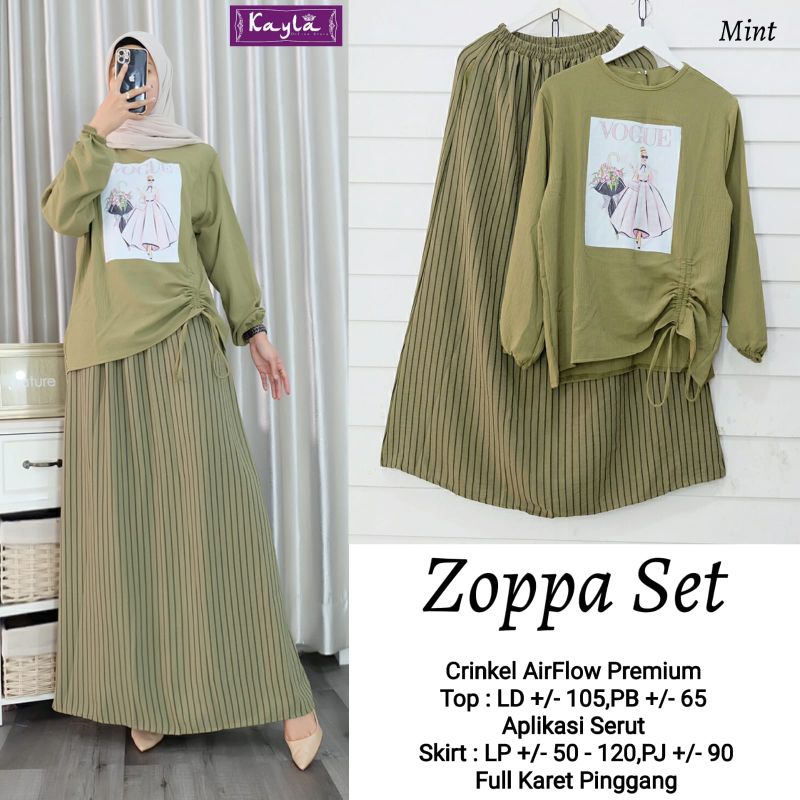 Zoppa Set // Baju Stelan rok Crinkle Airflow premium