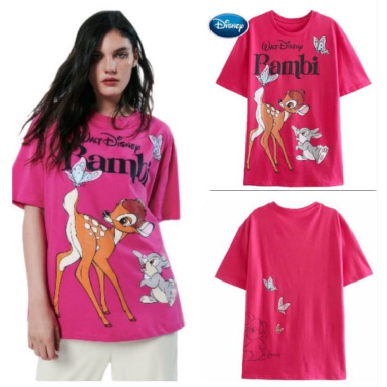 T Shirt Kaos Zara Bambi Disney