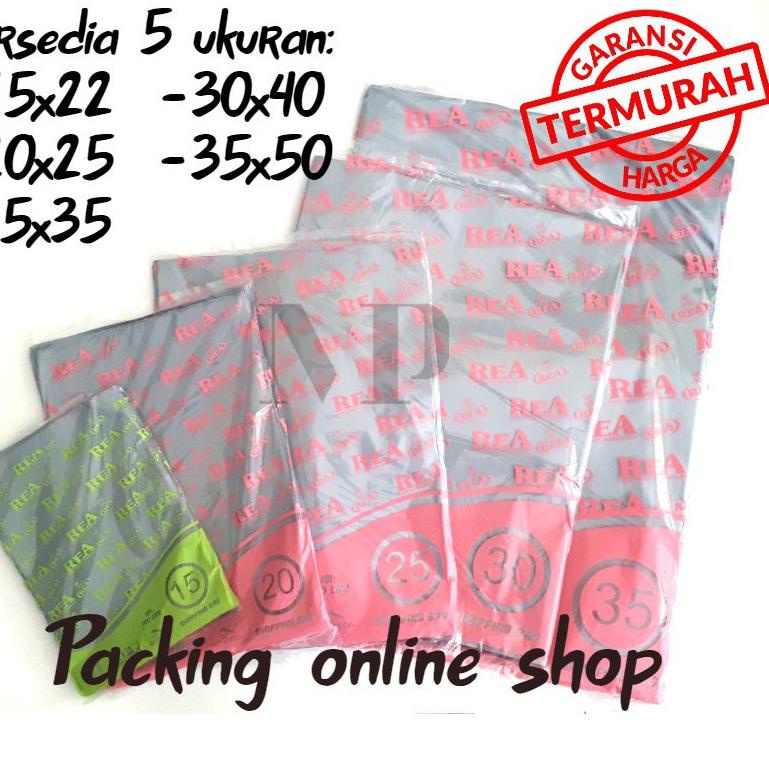Barang Asli Plastik HD Tanpa Plong 25x35 REA Kantong Kresek Packing Online Shop Shopping Bag Tebal Silver Promo