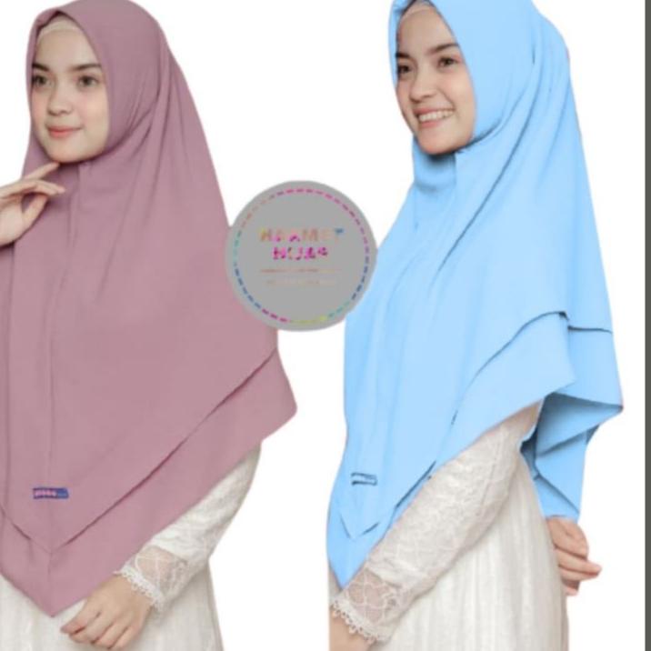Terkini Khimar Hijab Jilbab Kerudung Syari Tanpa Pet Dua Layer Diamond Crepe Non Pet Terjamin
