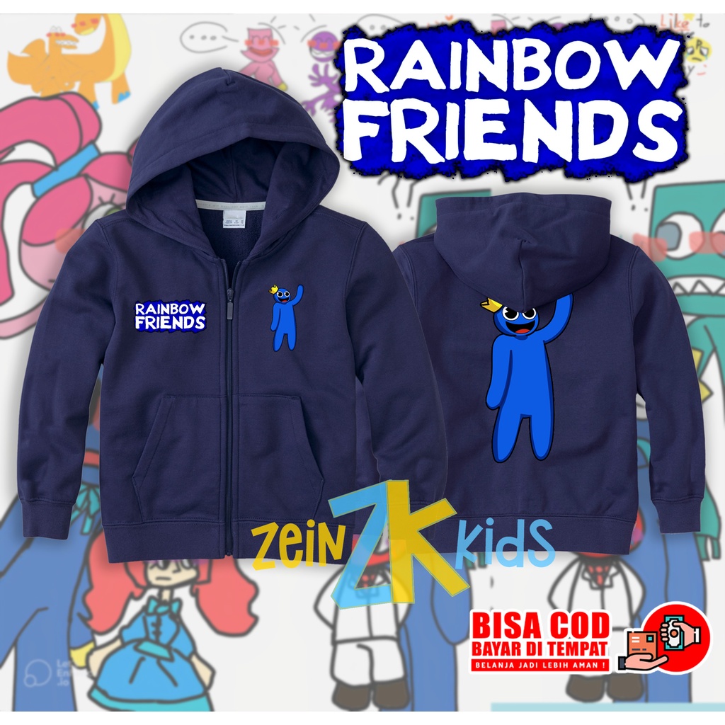 Jaket Hoodie Anak Rainbow Friends Roblox / Jaket Zipper Anak Rainbow Friends Roblox