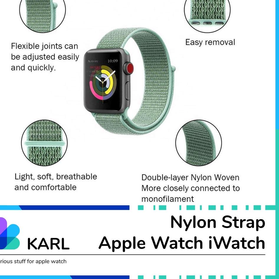 Harga Bersahabat Nylon Strap Apple Watch iWatch All Series 1/2/3/4/5/6/7 T500 T55 T500plus HW22 IWO 