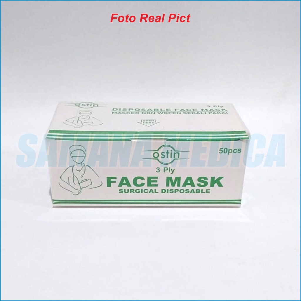 Masker Medis Rumah Sakit OSTIN 3 PLY Isi 50 Pcs Promo Murah Kualitas bagus Izin Kemenkes