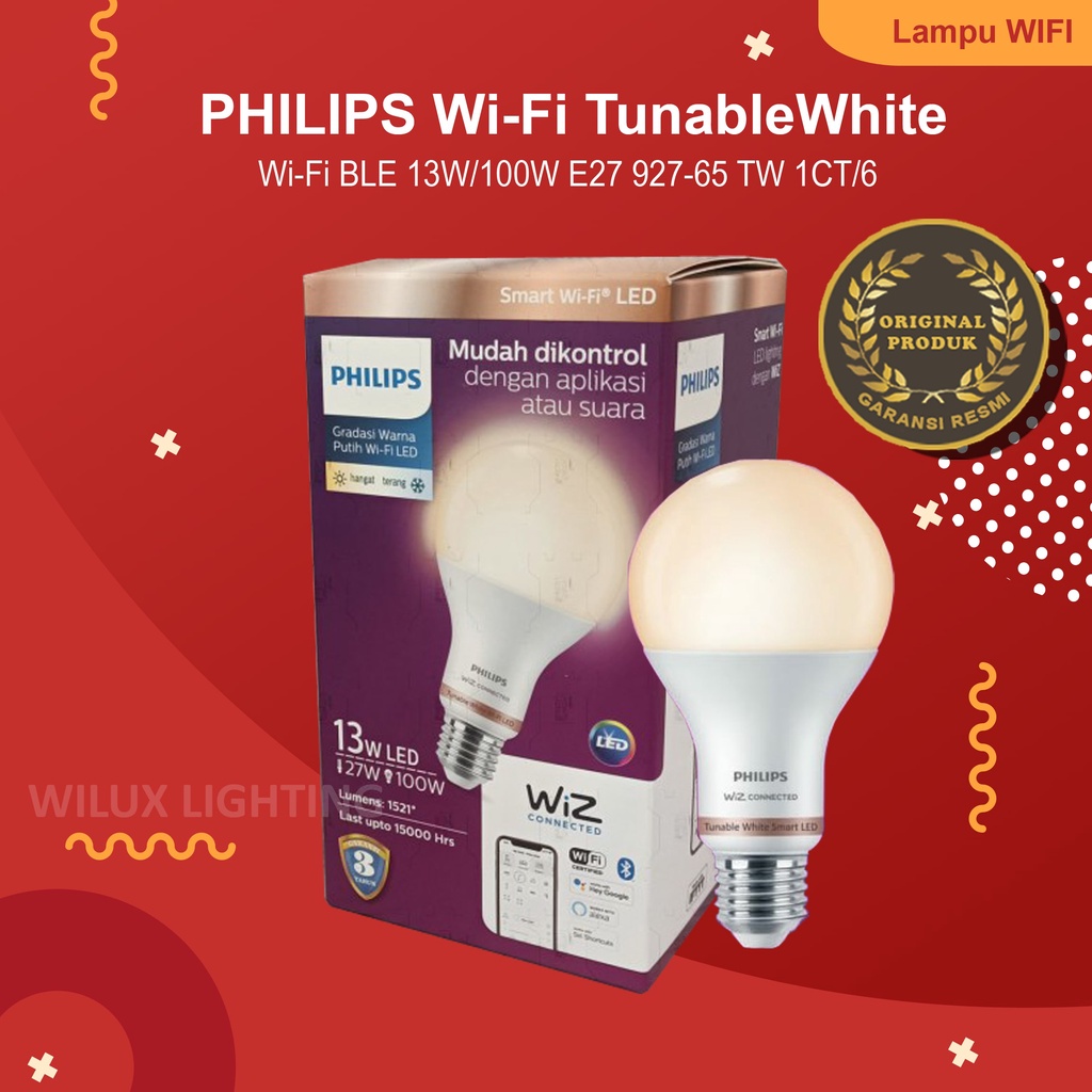 Philips Smart WIFI Bulb 13w TunableWhite (Putih)