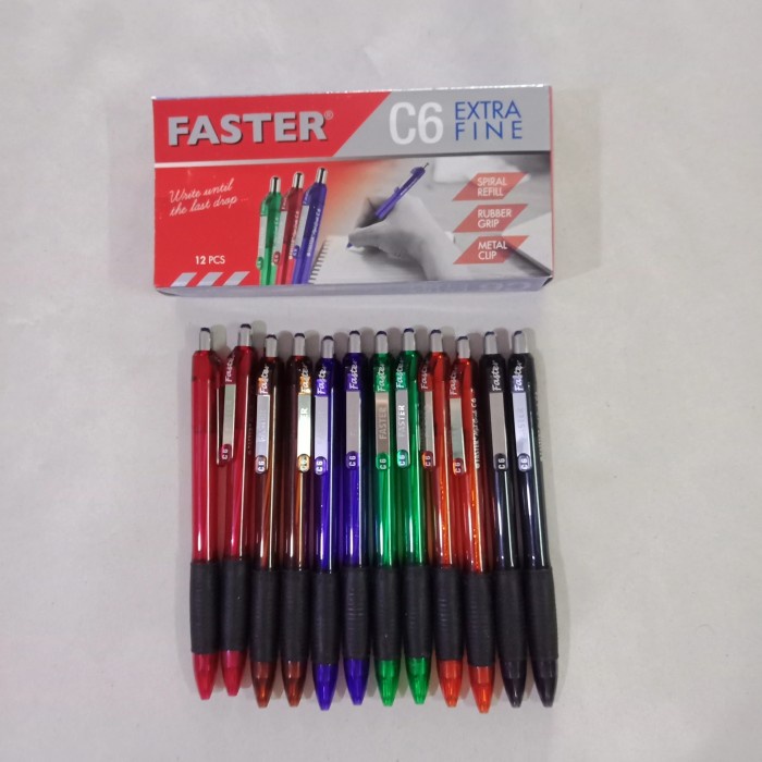 

murah Pen Faster C6 Retractable - Hitam