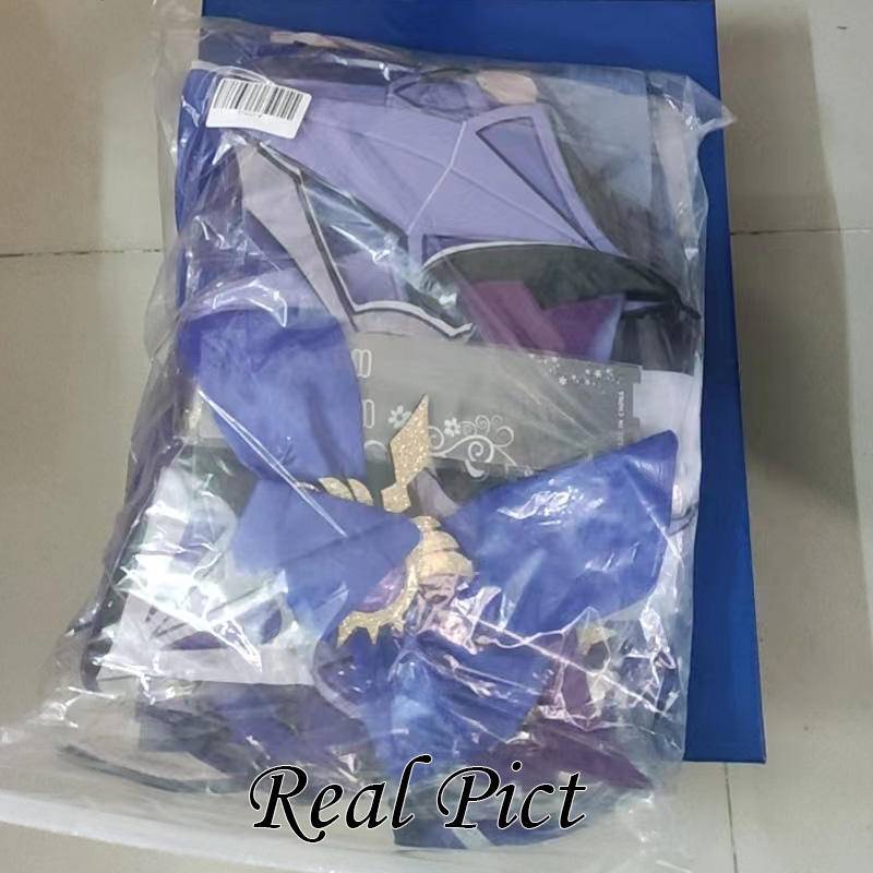 【Wetrose】Genshin Impact Cos Fischl New Skin Ein Immernachtstraum Cosplay Anime Women Costume Dress Set, Fischl Wig