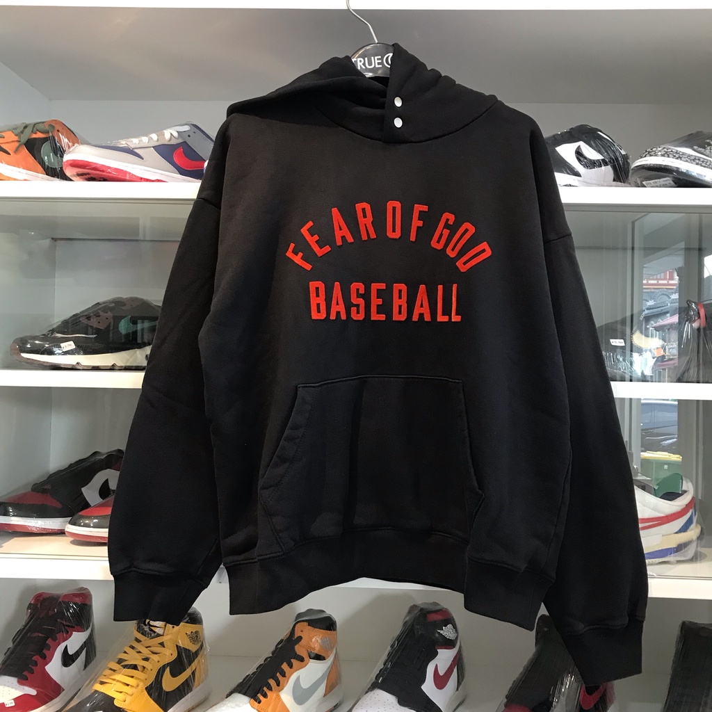 Fear Of God Baseball Hoodie Vintage Black 100% Original