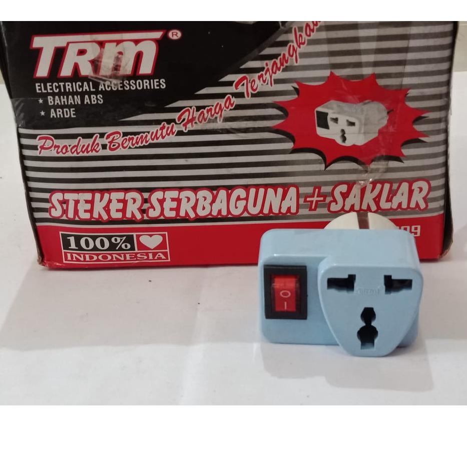 Kualitas Terbaik--Steker Serbaguna + Saklar / Colokan Kaki 3 + Saklar TRM