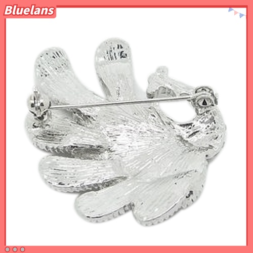 Bluelans Bros Pin Wanita Bentuk Merak Hias Berlian Imitasi Untuk Dekorasi Scarf / Hadiah / Pernikahan
