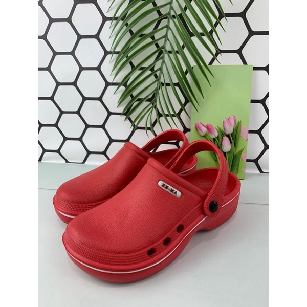 Sandal Baim anti slip dewasa wanita Full merah 956