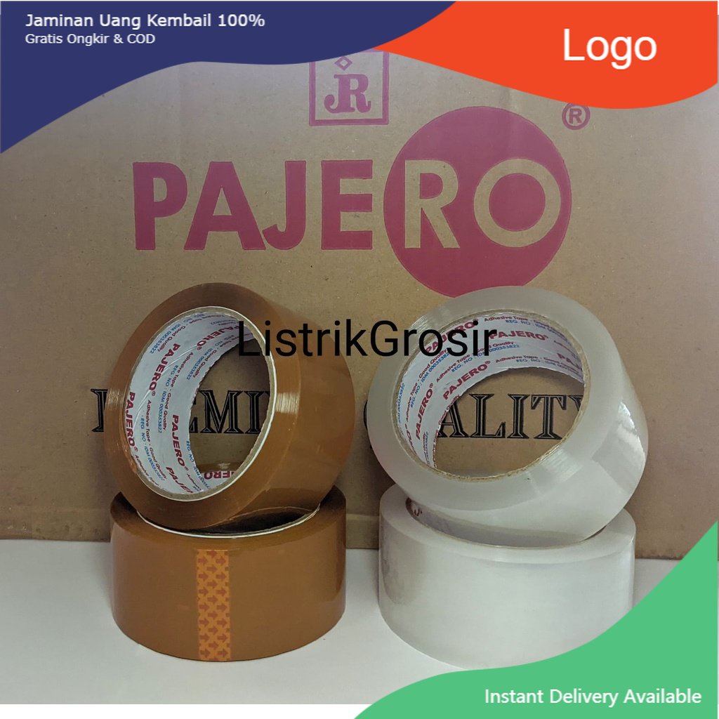 

Isolasi Lakban Bening Coklat Pajero Plakban Clear 2 Inch OPP Tape 80Y 100y Tebal