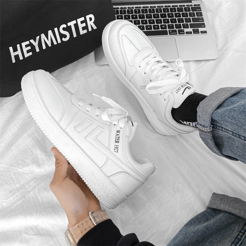 Highland Sepatu Sneakers Pria Sepatu Cowok White Running Shoes Kuliah Kerja Outdoor KSR108