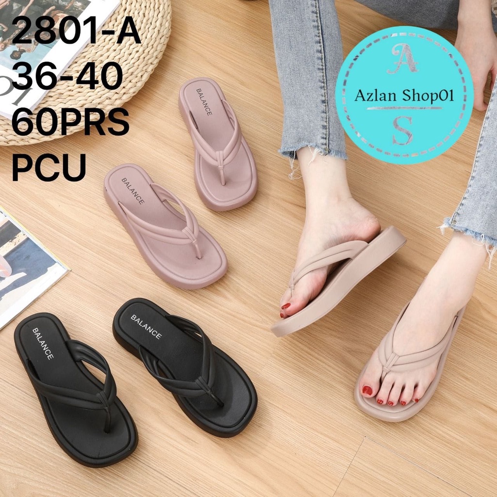SANDAL JEPIT WEDGES WANITA JELLY KARET IMPORT BALANCE 2801-A (36-40) SANDAL JEPIT WANITA KEKINIAN 2022