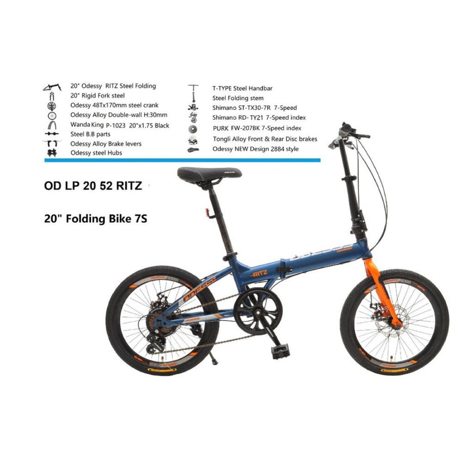 Sepeda Lipat 20 Inch ODESSY 20 52 RITZ SHIMANO ORIGINAL 7 SPEED