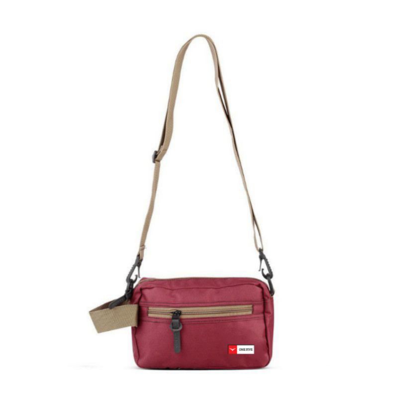 TAS SLING BAG Mb 01 ~ Tas Waist Bag~ Tas Wanita dan Pria~Tas Slempang-Maroon