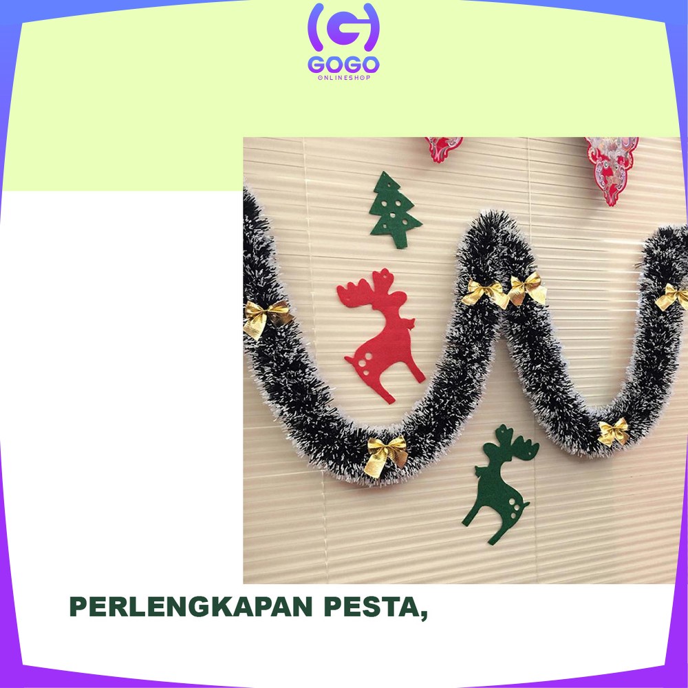 GOGO-C39-40 [2METER] Slinger Tinsel / Rumbai Hiasan Pohon Natal Aksesoris Dekorasi Rumah Ornamen Natal