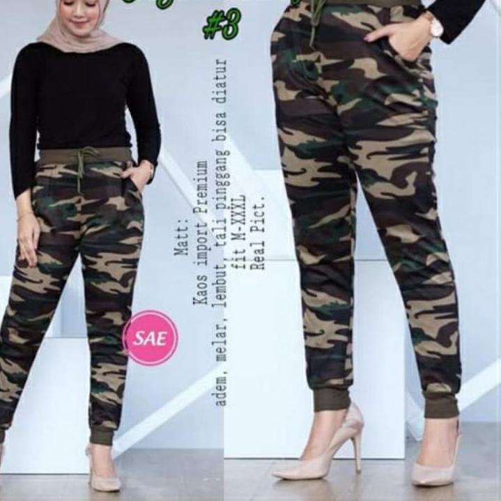 ナ JP_Celana senam Joker army panjang wanita..bahan import ⇏