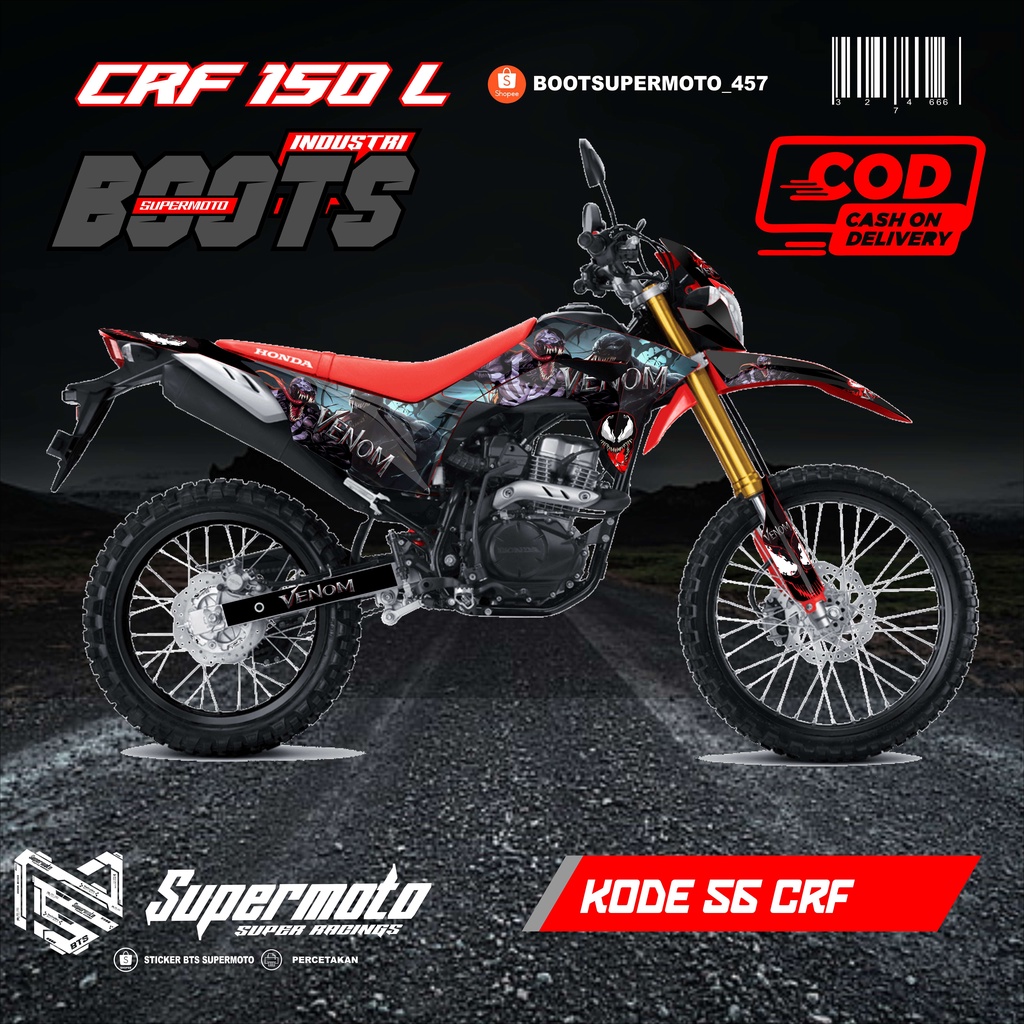 decal crf150l full body tema venom full hologram/orajet/premium superglossy bebas request